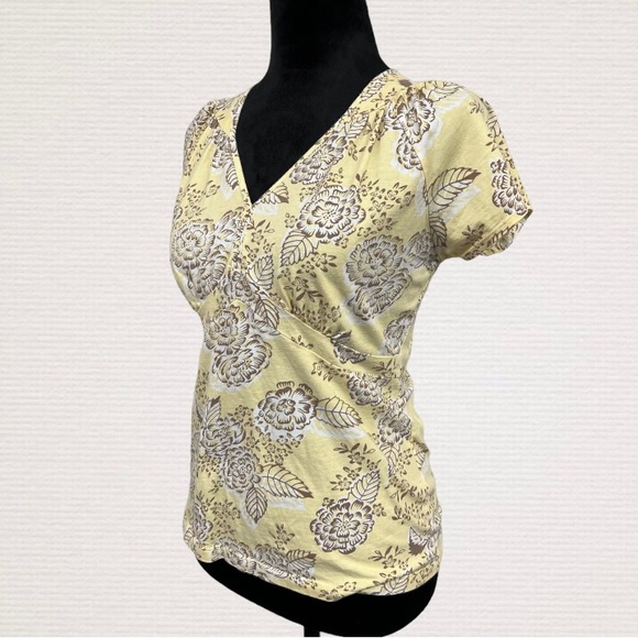 Women’s Small A.N.A. Yellow Floral SS Top - Picture 7 of 7